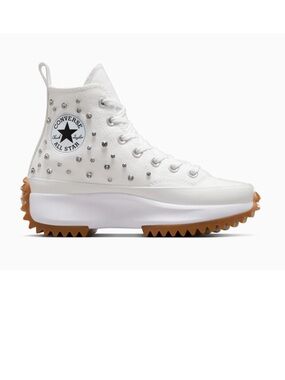 Converse women’s run star high gems rhinestones pearls lift shoes